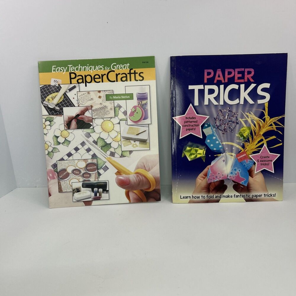 Kids Paper Craft Book Lot of 2 Easy PaperCrafts & Paper Tricks Origam